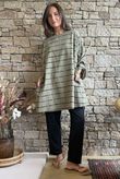 Porto Button Back Breton Tunic Khaki 